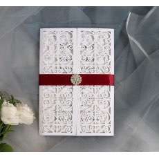 Invitation Card With Ribbon European Style Marriage Invitation Laser Cut Card Wholesale